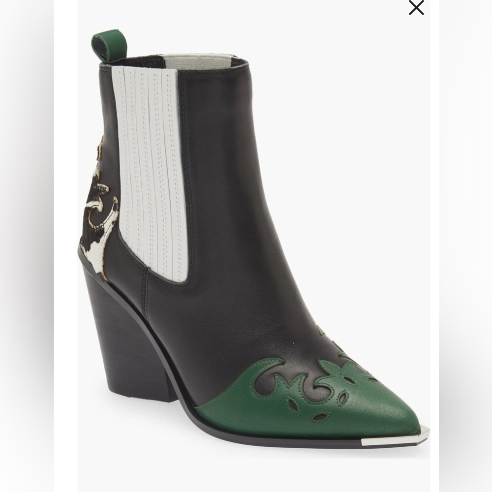 Steve Madden Black and Green Ankle Boots